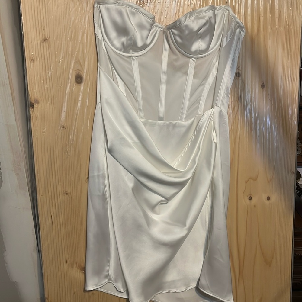 NWT Zara strapless satin sheer corset with boning - Picture 8 of 12